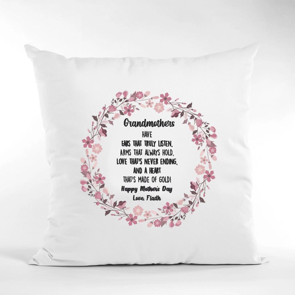 Personalised Mother's Day Cushion - Heart Made of Gold
