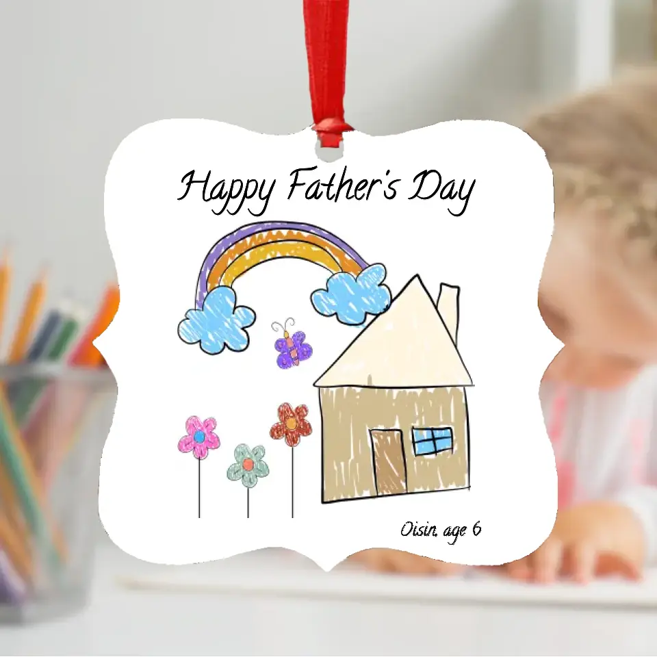 Personalised Father's Day Ornament - Customised with your Little One's Artwork!