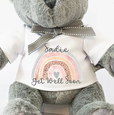 Personalised Teddy Bear - Get Well Soon Rainbow