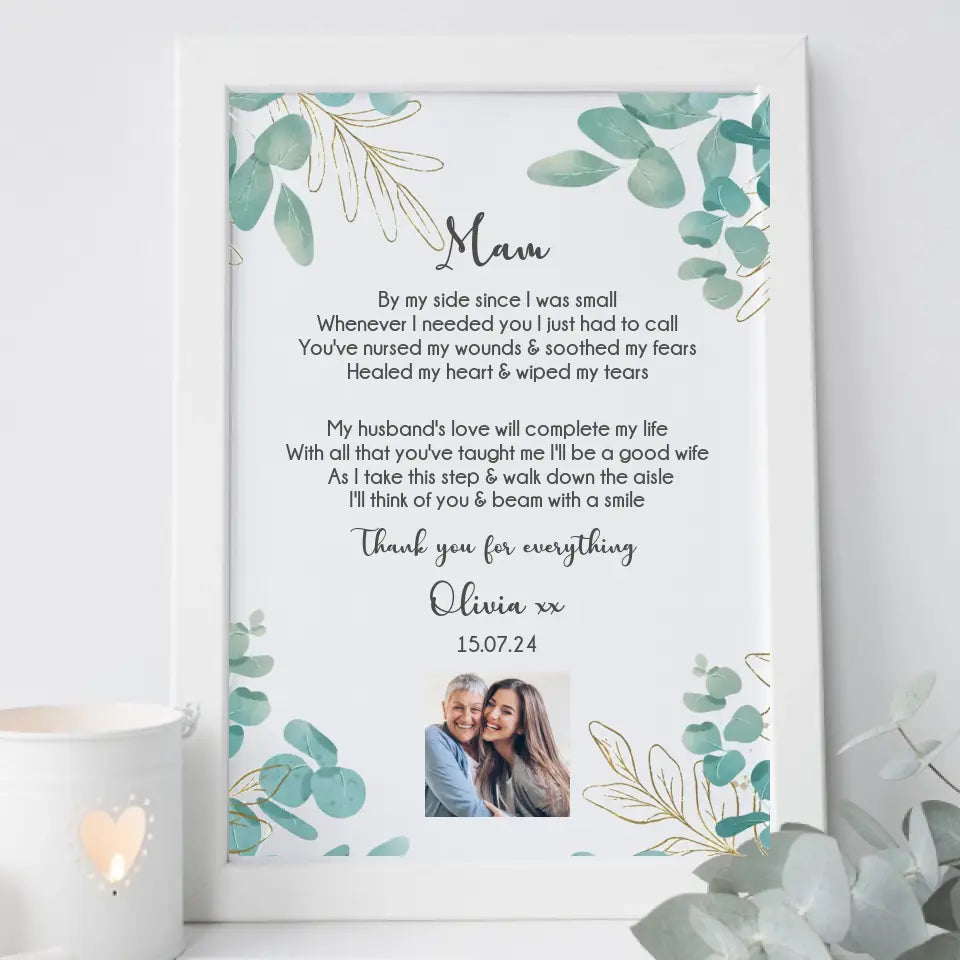 Personalised Mother of the Bride Frame - from Daughter