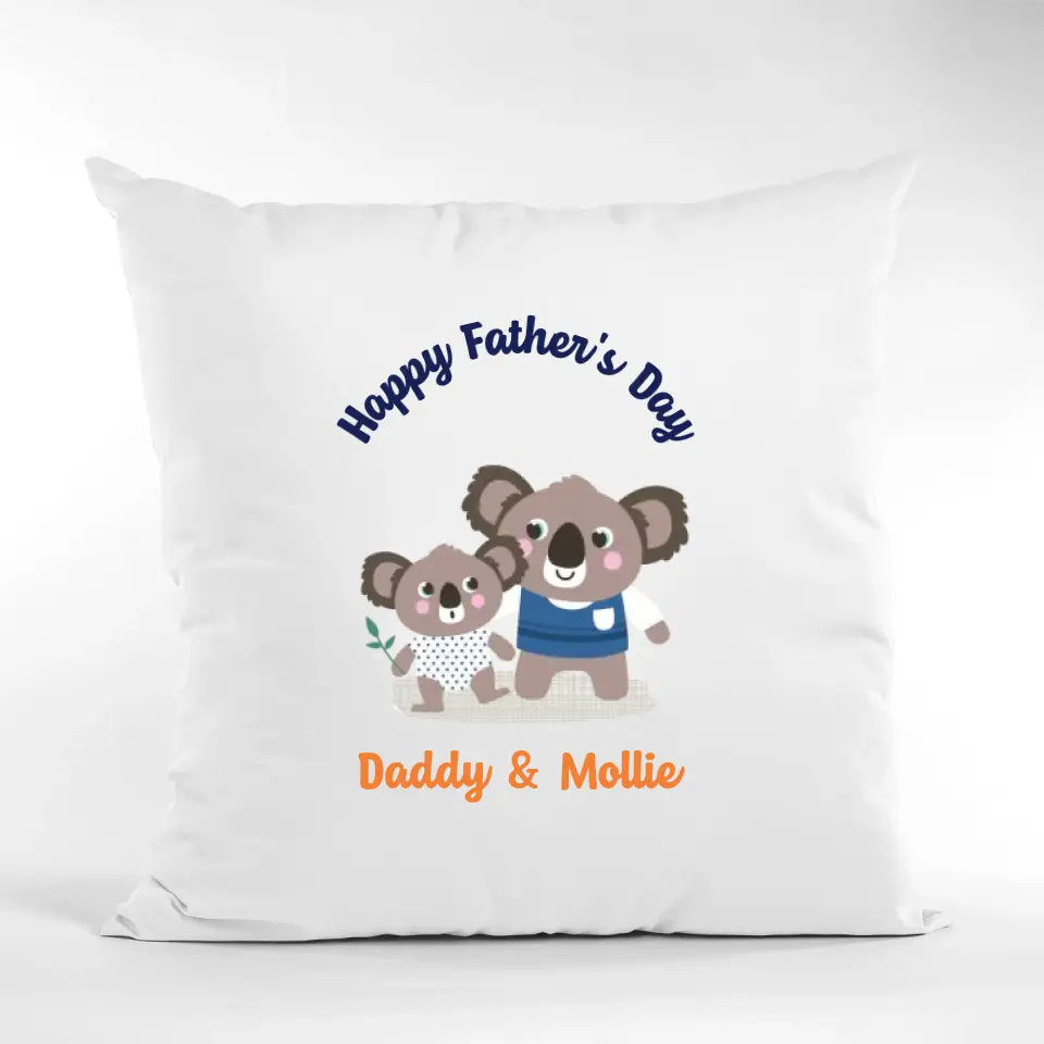 Personalised Father's Day Cushion - Daddy & Me Animals
