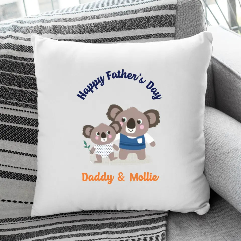 Personalised Father's Day Cushion - Daddy & Me Animals