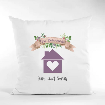 Personalised New Home Cushion - Heart