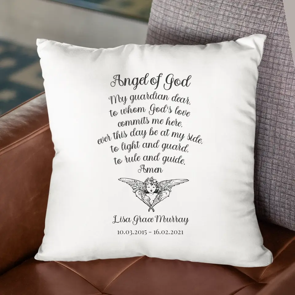 Personalised Memorial Cushion - Angel of God