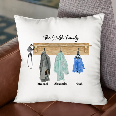 Personalised Family Cushion - Coat Rack