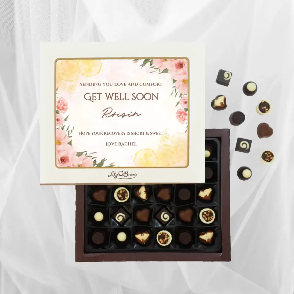 Personalised Box of Lily O'Brien's Chocolates - Get Well Soon