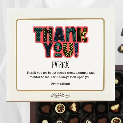 Personalised Box of Lily O'Brien's Chocolates- Funky Thank You
