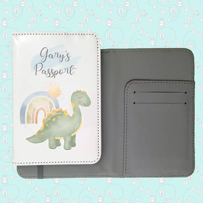 Personalised Passport Cover for Boys - Dinosaurs