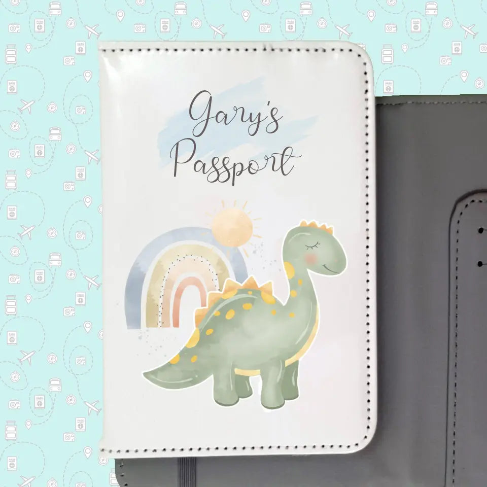 Personalised Passport Cover for Boys - Dinosaurs