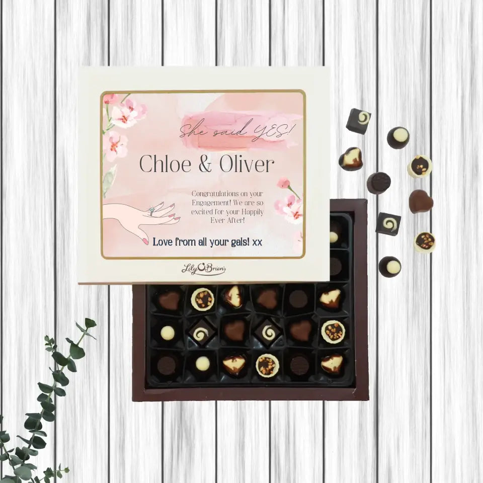 Personalised Box of Lily O'Brien's Chocolates -  Engagement She Said Yes!