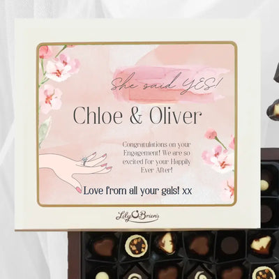 Personalised Box of Lily O'Brien's Chocolates -  Engagement She Said Yes!