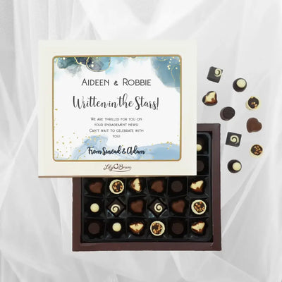 Personalised Box of Lily O'Brien's Chocolates -  Engagement Written in the Stars