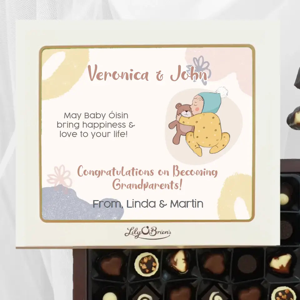 Personalised Box of Lily O'Brien's Chocolates for New Grandparents - Baby