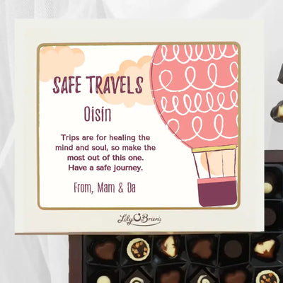Personalised Box of Lily O'Brien's Chocolates - Safe Travels