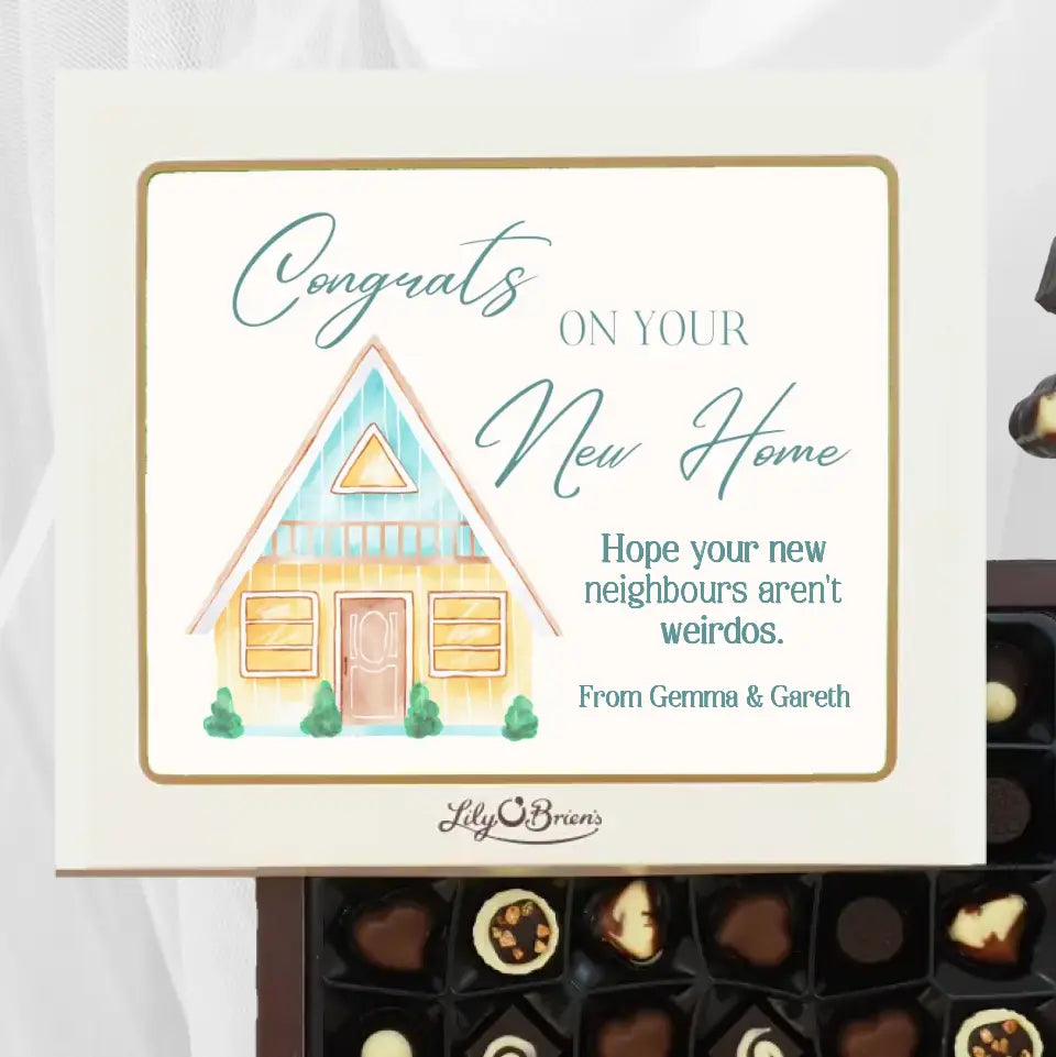 Personalised Box of Lily O'Brien's Chocolates for a New Home - Watercolour