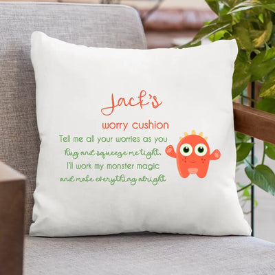 Personalised Worry Cushion for Boys - Worry Monster