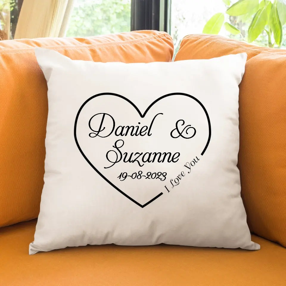 Personalised Cushion for Couple - Love Heart