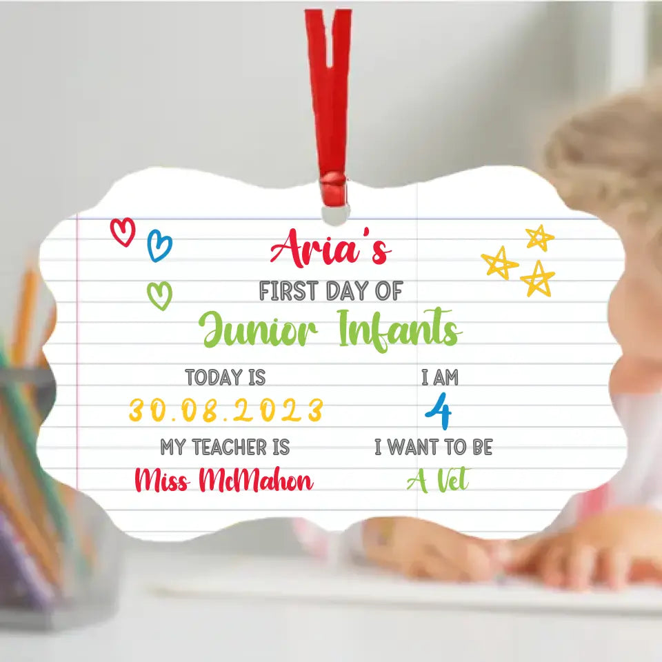 Personalised First Day of School Ornament - Details
