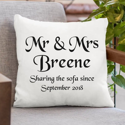 Personalised Cushion for Couples - Sharing the Sofa