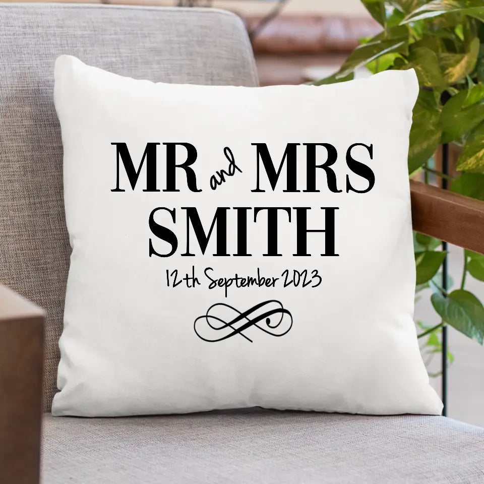 Personalised Cushion for Couple - Mr & Mrs - Mr & Mr - Mrs & Mrs