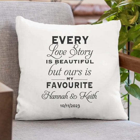 Personalised Cushion for Couple - Love Story