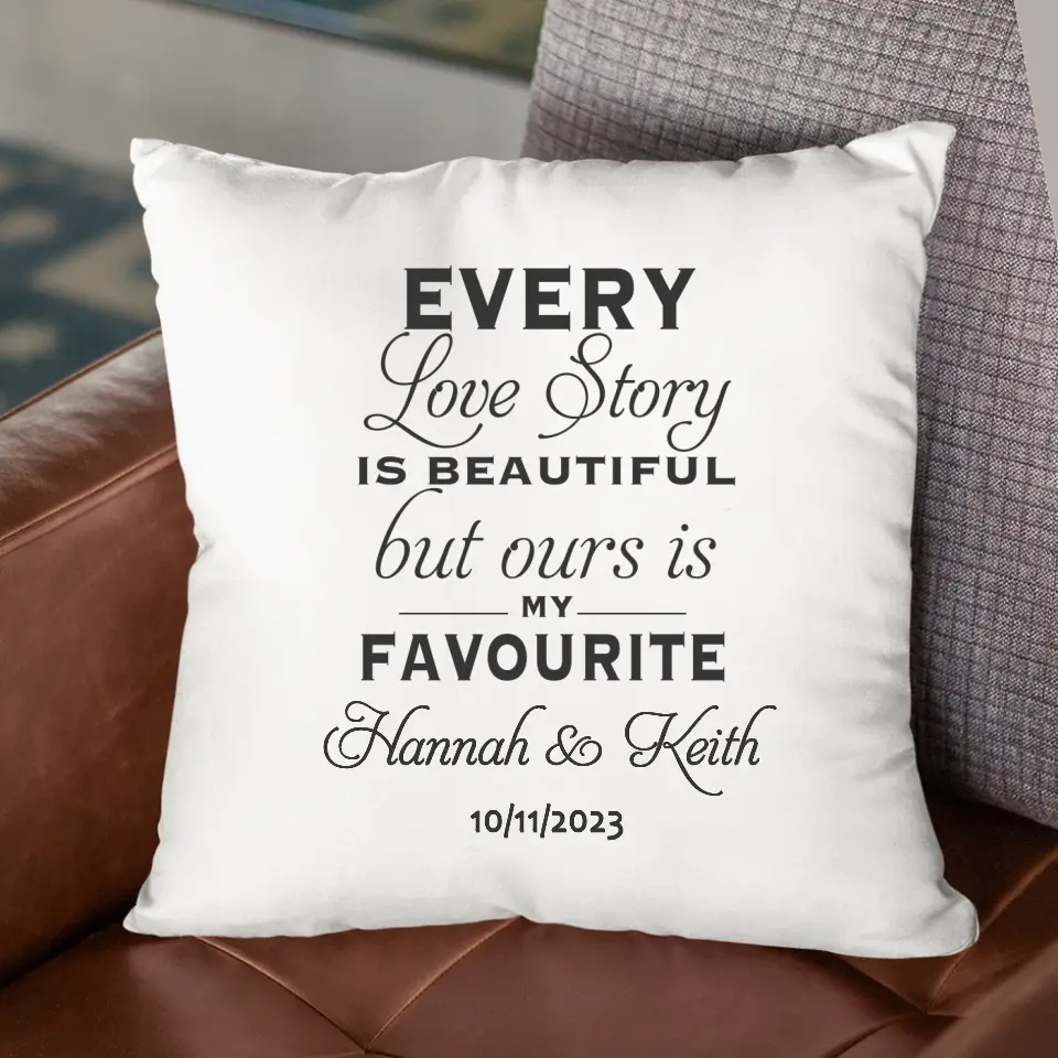 Personalised Cushion for Couple - Love Story