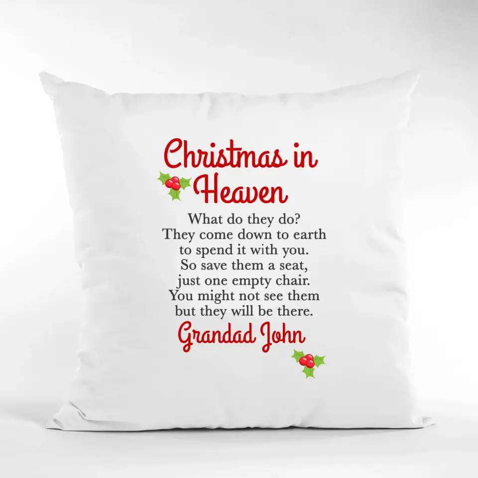 Personalised Christmas Cushion - Christmas in Heaven