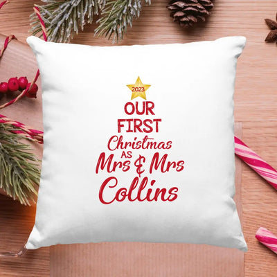 Personalised Christmas Cushion - Our 1st Christmas - Tree
