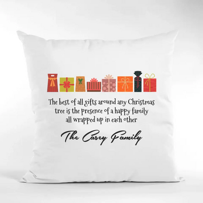 Personalised Christmas Cushion - Family is the Best Present