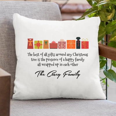 Personalised Christmas Cushion - Family is the Best Present