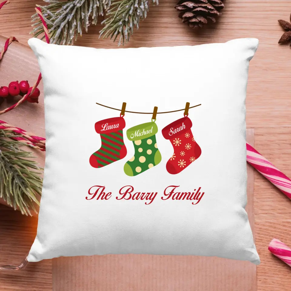Personalised Christmas Cushion - Stockings