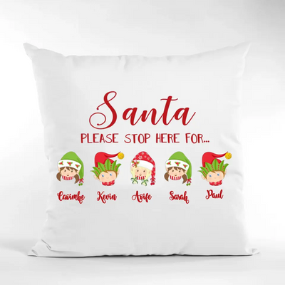 Personalised Christmas Cushion - Santa Stop Here