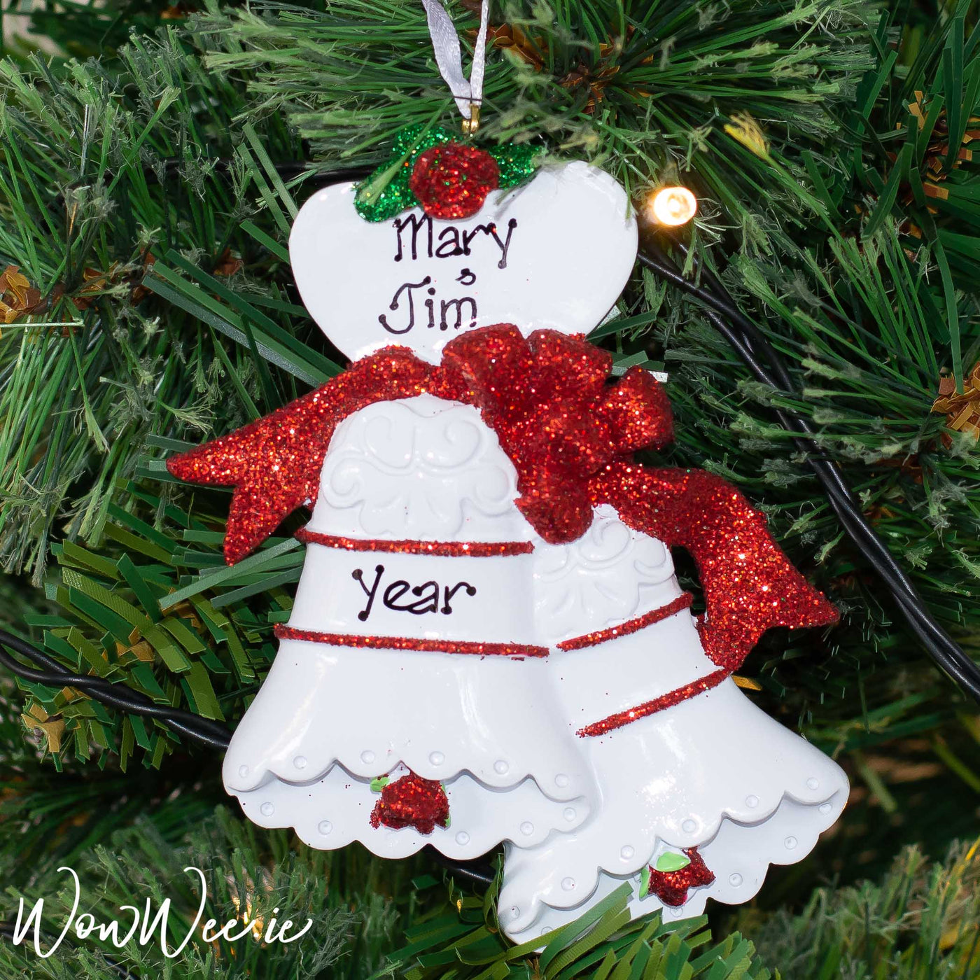 Personalised Christmas Ornaments - Christmas Bells | Personalised Christmas Ornaments for Couples | Personalised Christmas Tree Decorations | WowWee.ie