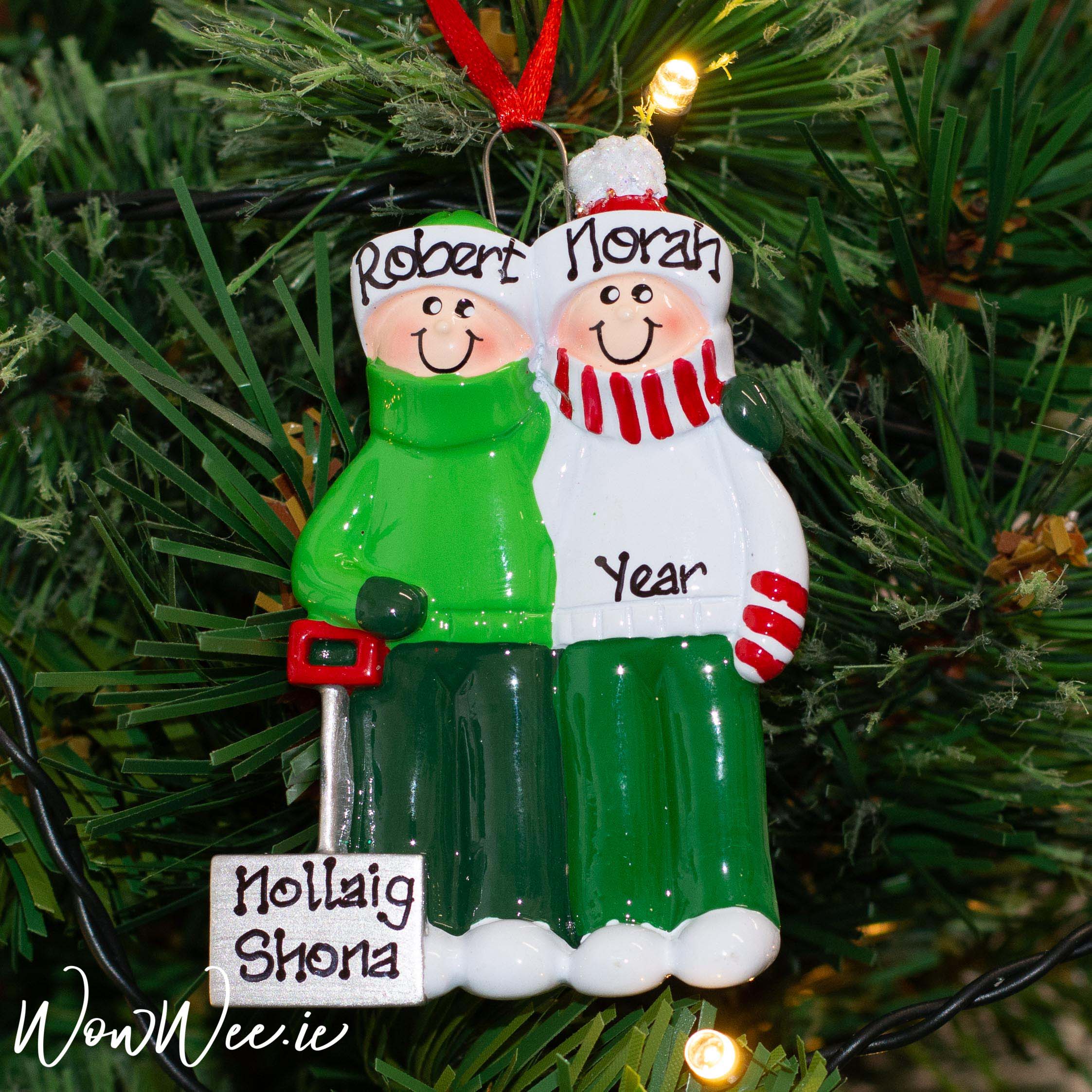 Personalised Christmas Ornament - Snow Shovel Couple - WowWee.ie Personalised Gifts