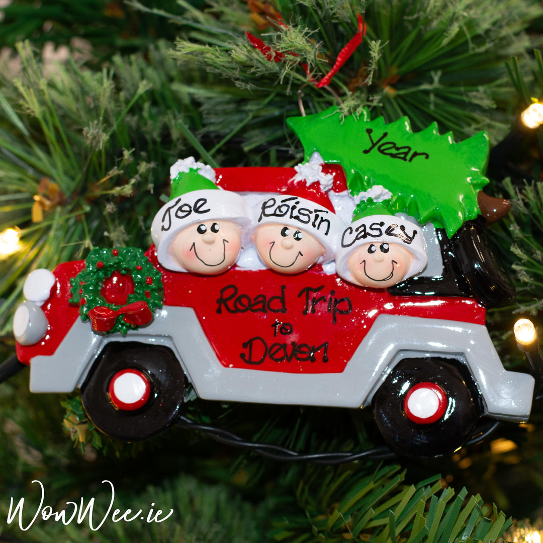 Personalised Christmas Ornament - Christmas Tree Caravan 3 - WowWee.ie Personalised Gifts