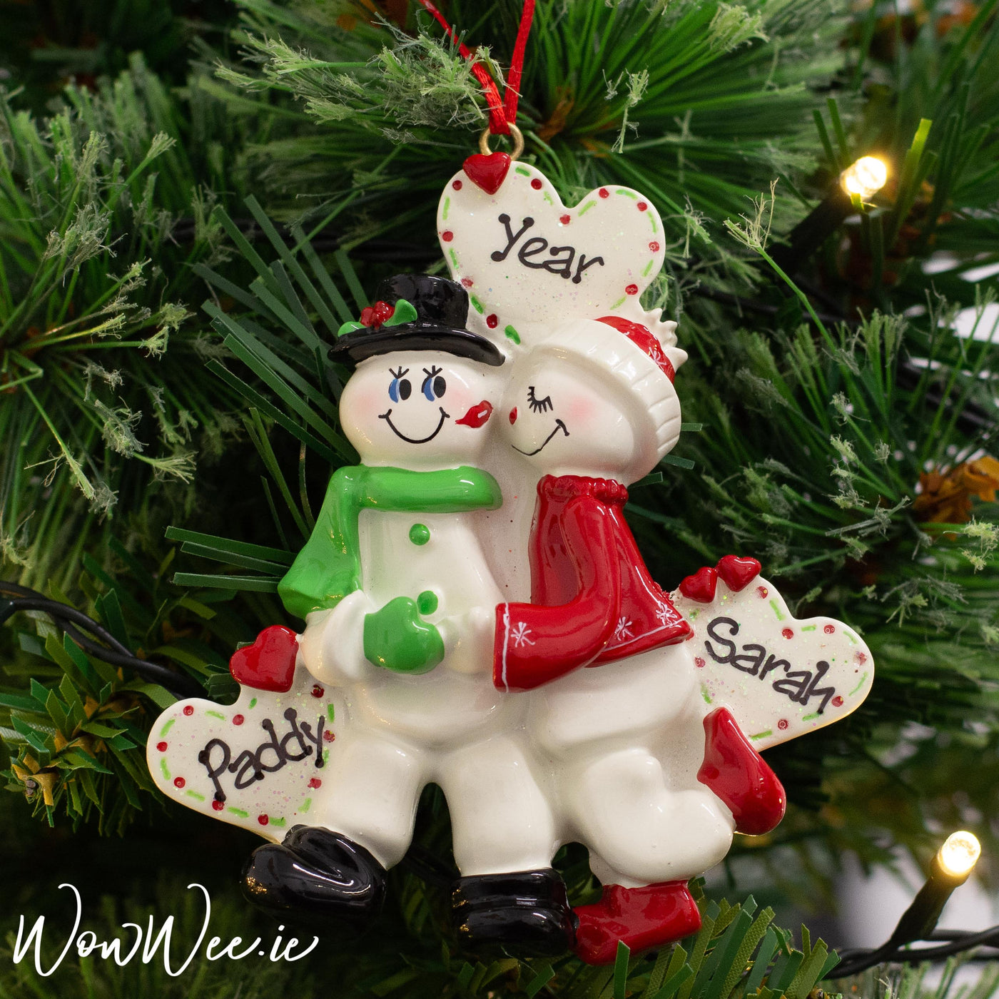 Personalised Christmas Ornament - Snow Sweethearts - WowWee.ie Personalised Gifts