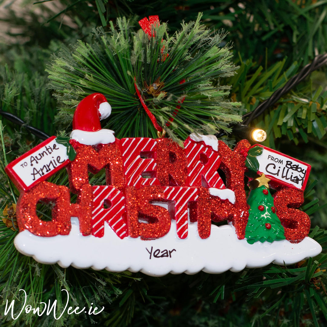 A festive and fun Personalised Christmas Ornament to wish someone special a very Merry Christmas this year.
