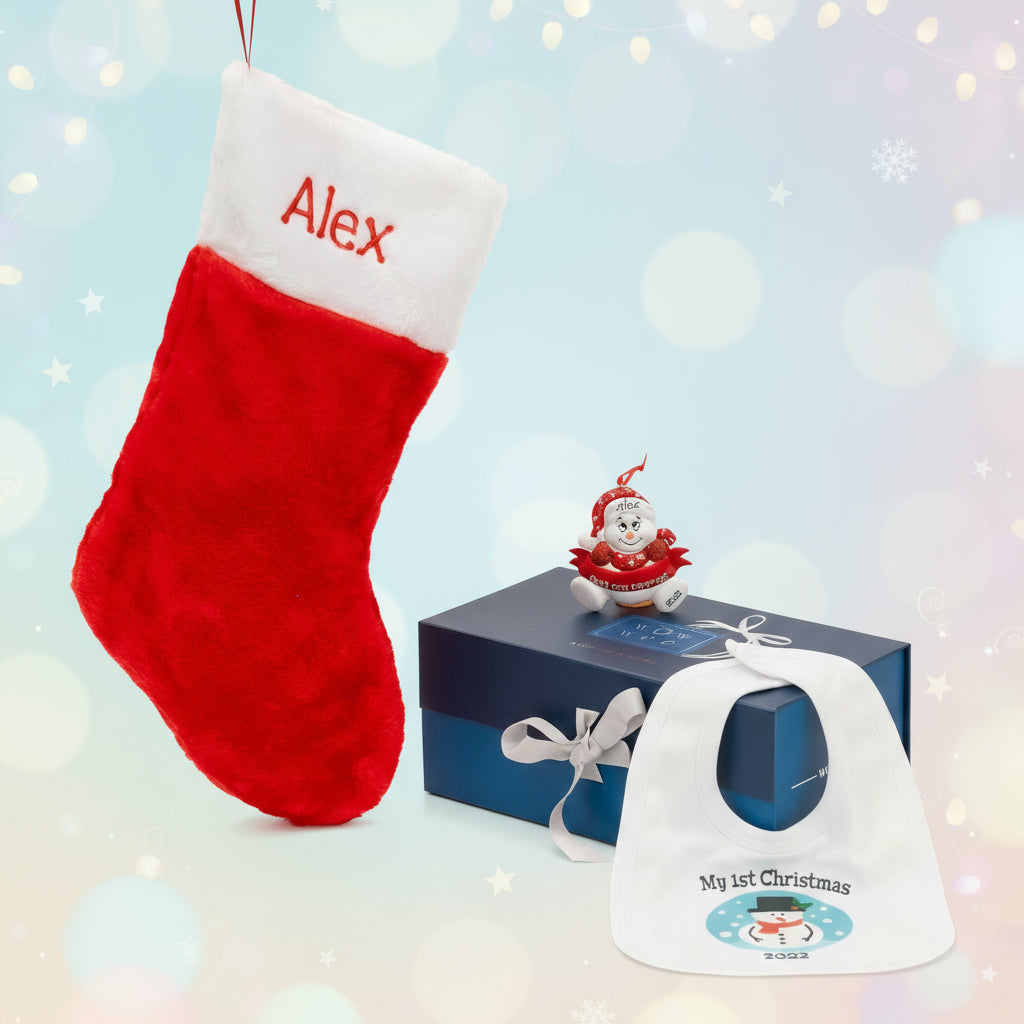 Personalised Baby's First Christmas Gift Box Boys & Girls - Red