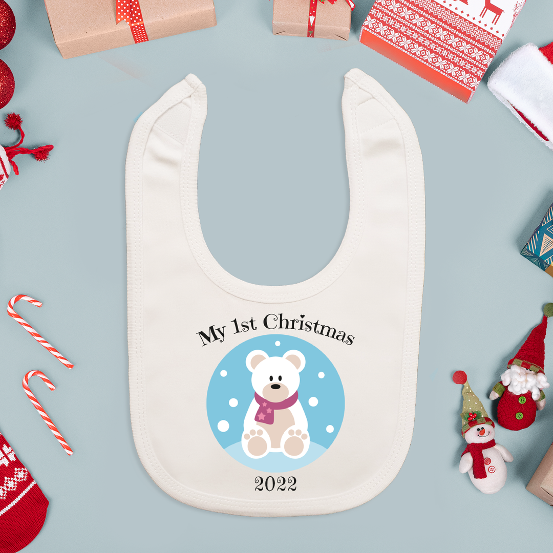 Baby's First Christmas Bib - Polar Bear