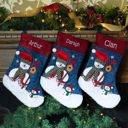 Personalised Felt Christmas Stocking - Snug Snowman - - WowWee.ie Personalised Gifts