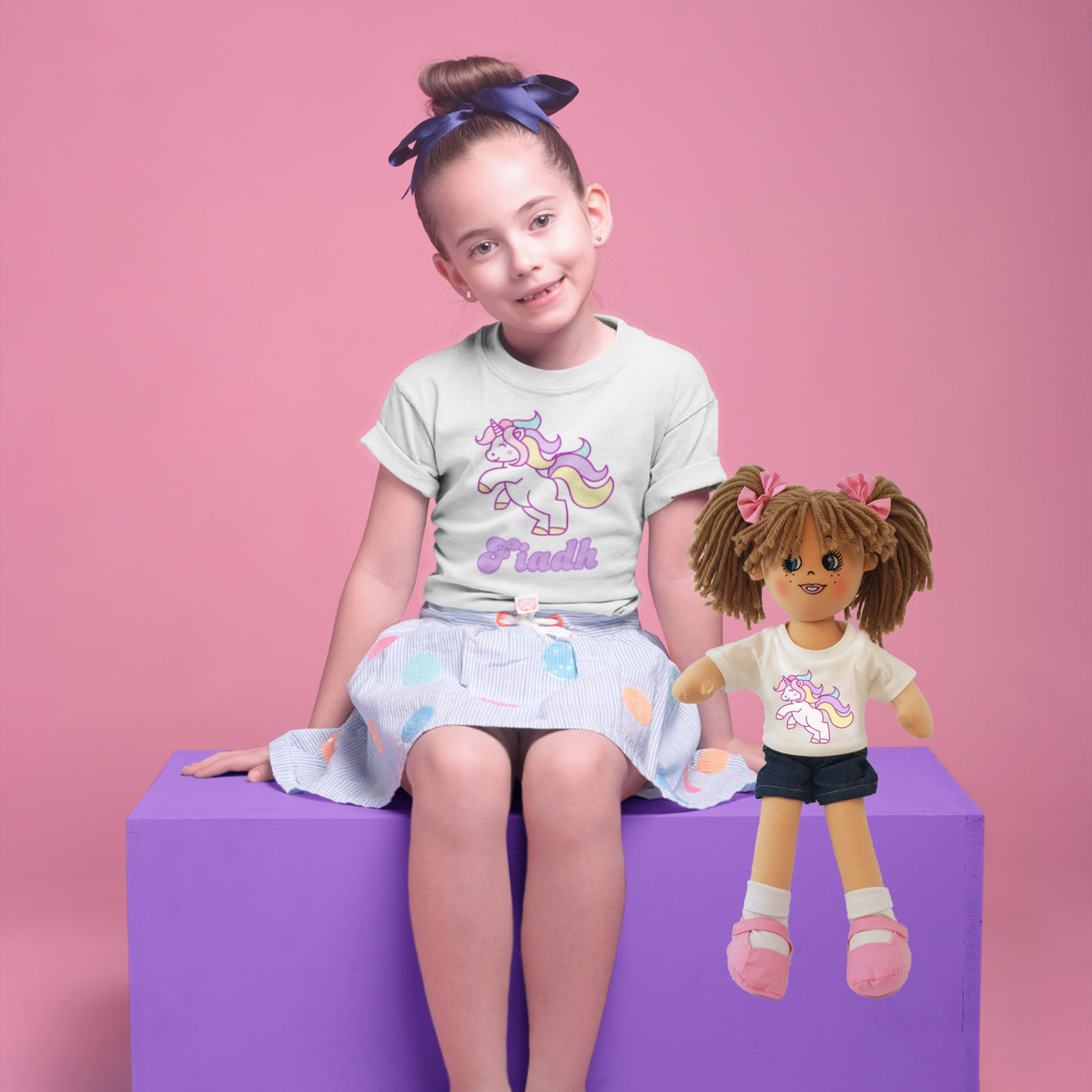 Personalised T-Shirt with Matching Rag Doll - My Mini-Me Bundle