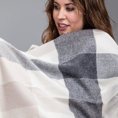 Personalised Throw by Foxford - Classic Check Throw IRISH LUXURY - WowWee.ie Personalised Gifts