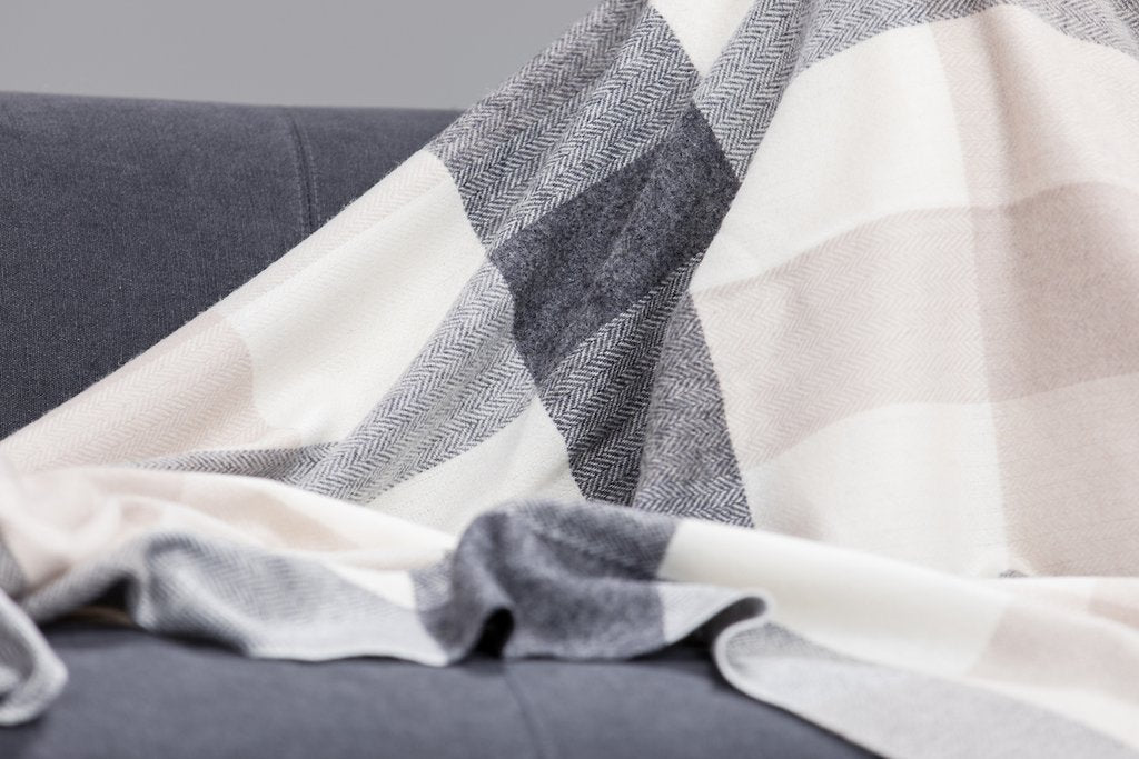 Personalised Throw by Foxford - Classic Check Throw IRISH LUXURY - WowWee.ie Personalised Gifts
