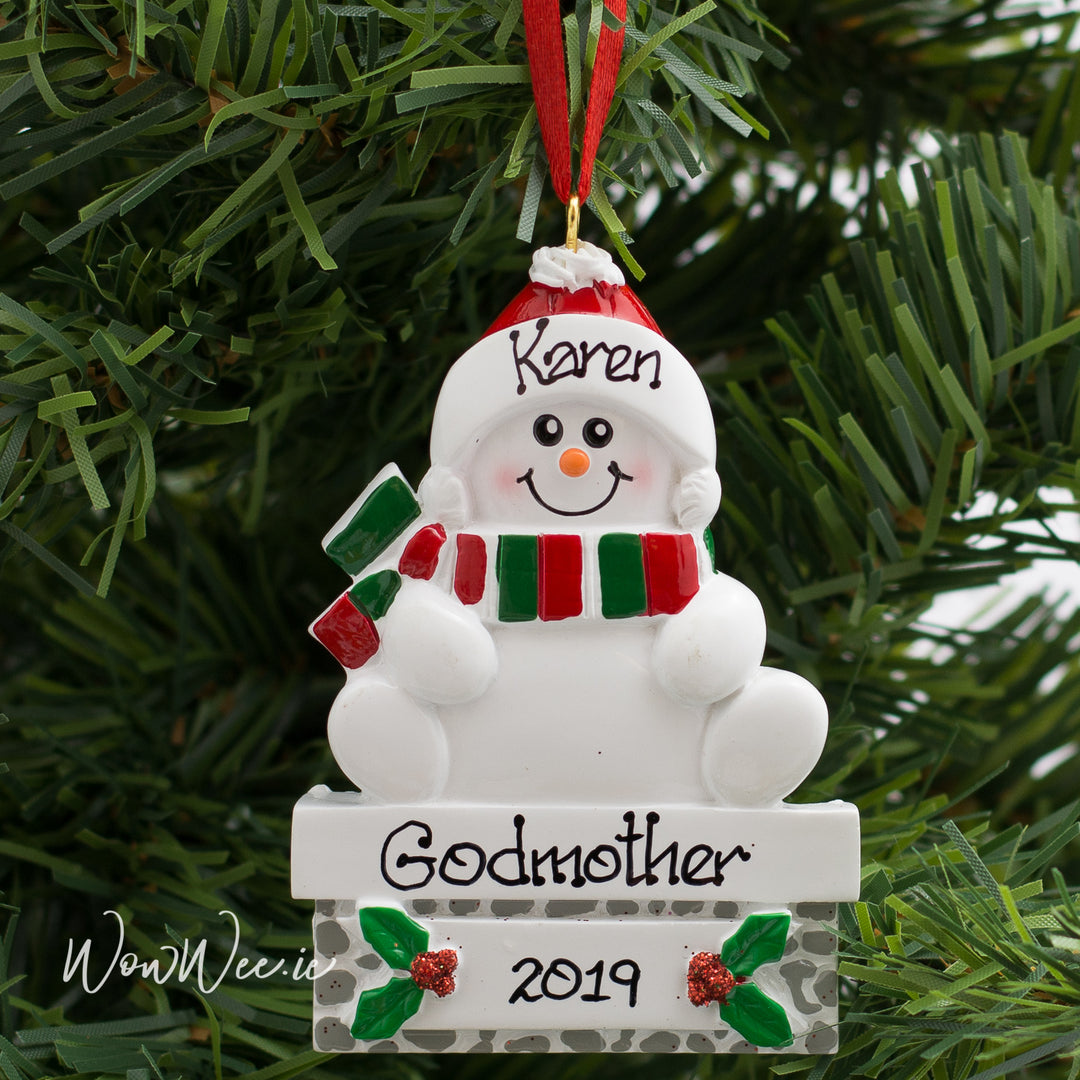 Personalised Christmas Decorations - Snowman on Mantle - WowWee.ie Personalised Gifts