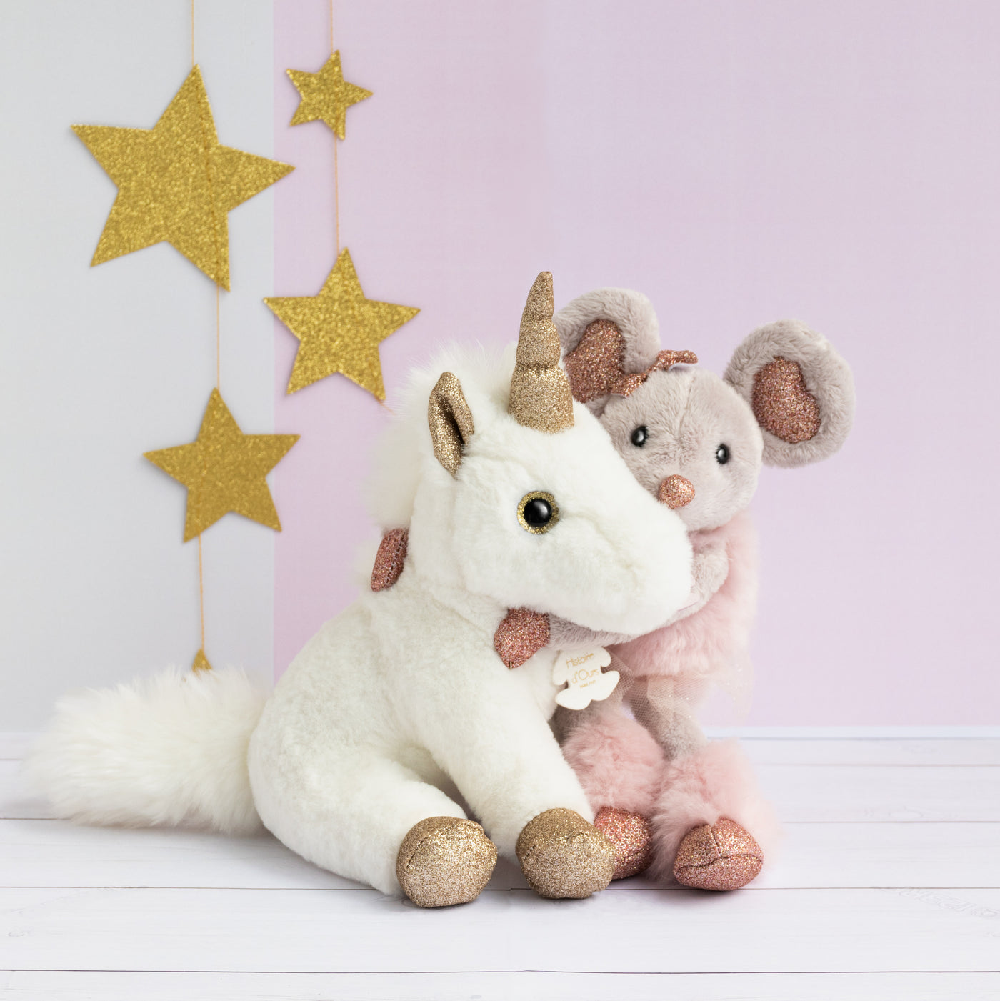 DouDou Pink Glitter Star Mouse - Deluxe Gift Box