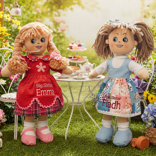 Personalised Big Sister & Little Sister Rag Doll Set