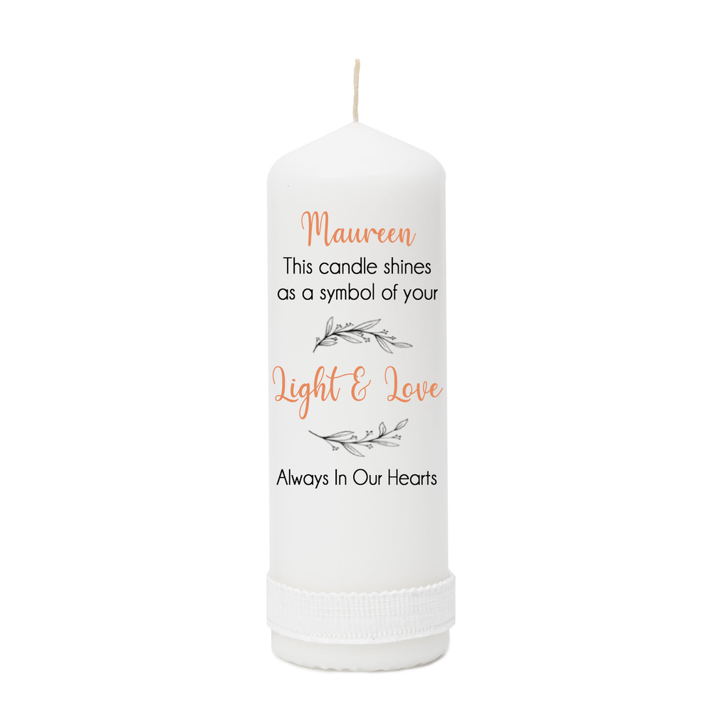 Personalised Memorial Candle - Light & Love