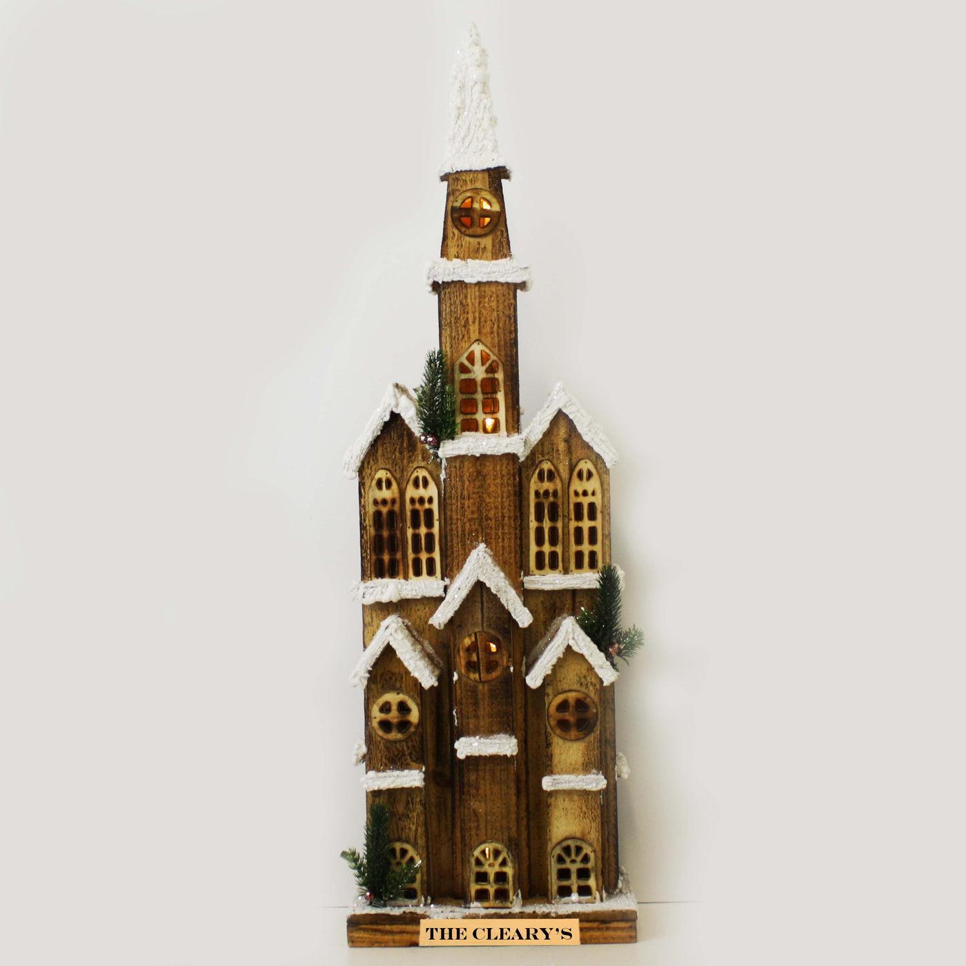 Christmas Village - Illuminated Snowy Bell Tower - 85cm - WowWee.ie Personalised Gifts