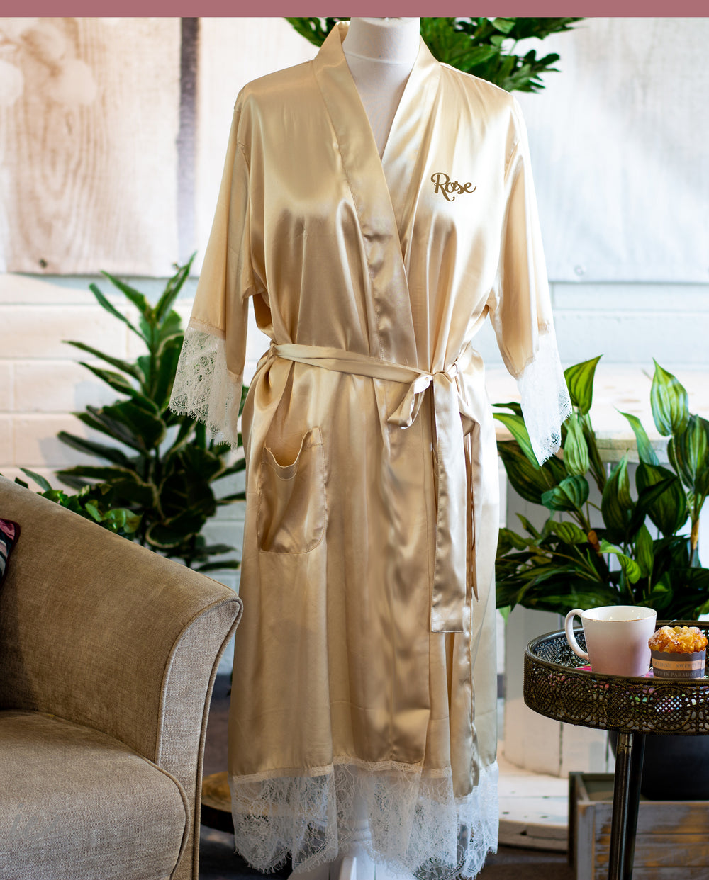 Personalised Bridal Robes Personalised Satin Robe for Brides