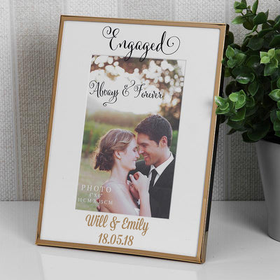 Personalised Engagement Frame - Gold Details - WowWee.ie Personalised Gifts
